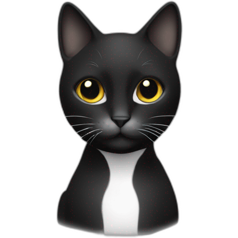 Un chat noire, blanc emoji