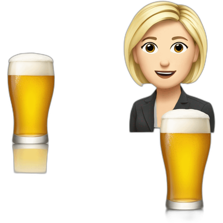 Marine le pen drink a beer emoji