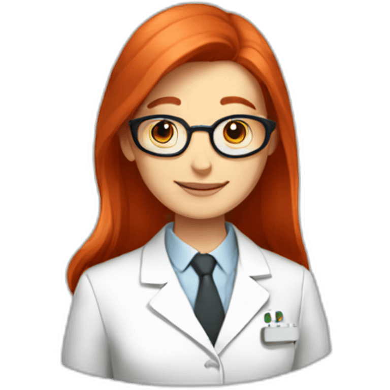 Redhead straight hair scientist with mice emoji