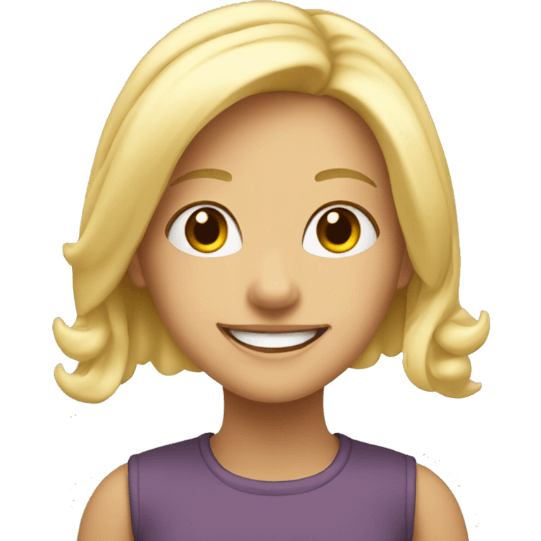 smiling blonde girl indoors emoji