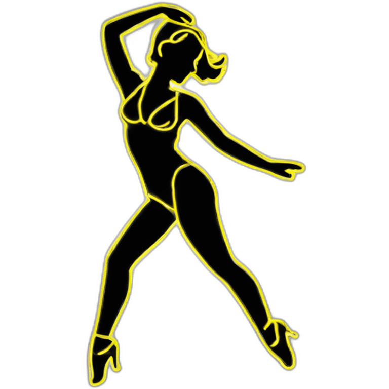 Sexy silhouette dancer neon sign emoji