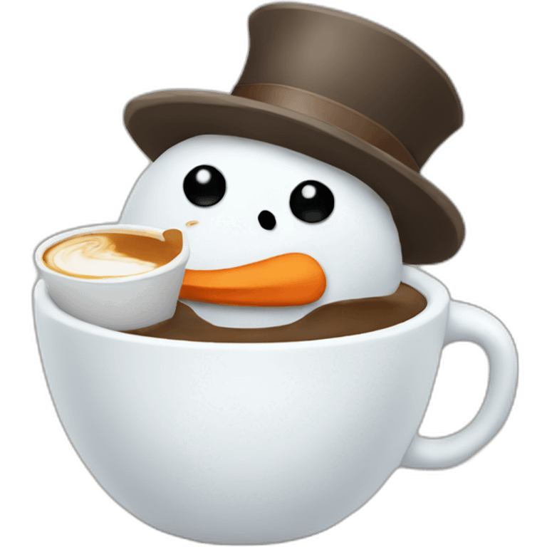 snowman drinking coffee emoji