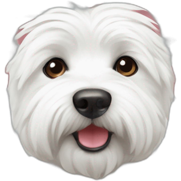 Perro westie con corazones en los ojos emoji