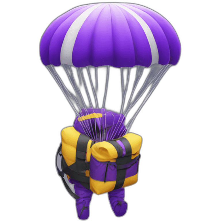 main in purple parachute landed in japan emoji