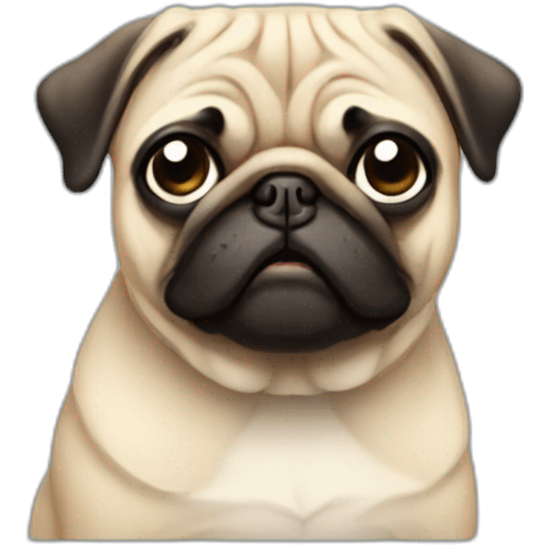 Pug with a closed eye emoji