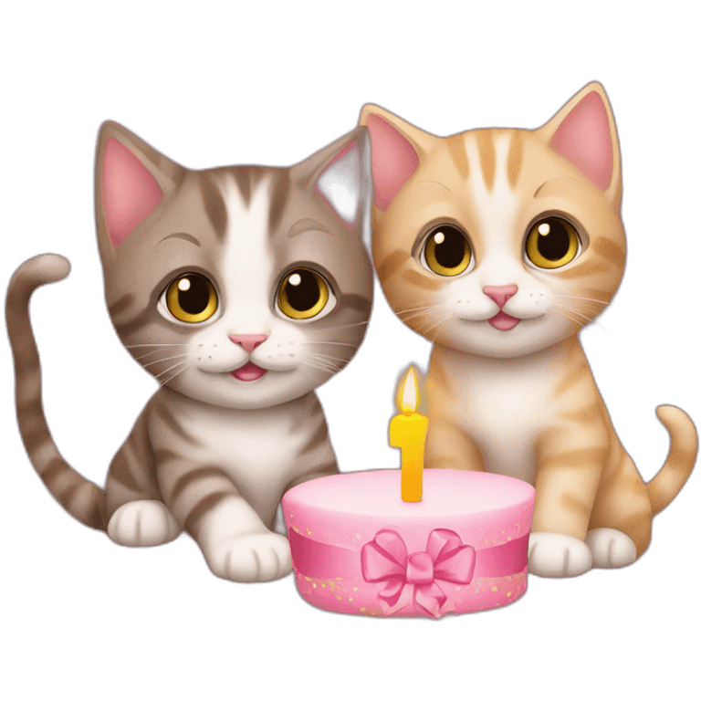 two kitten best friends birthday emoji