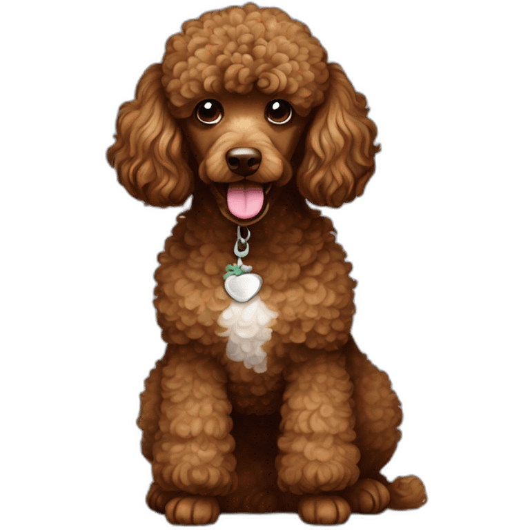 round head brown poodle emoji