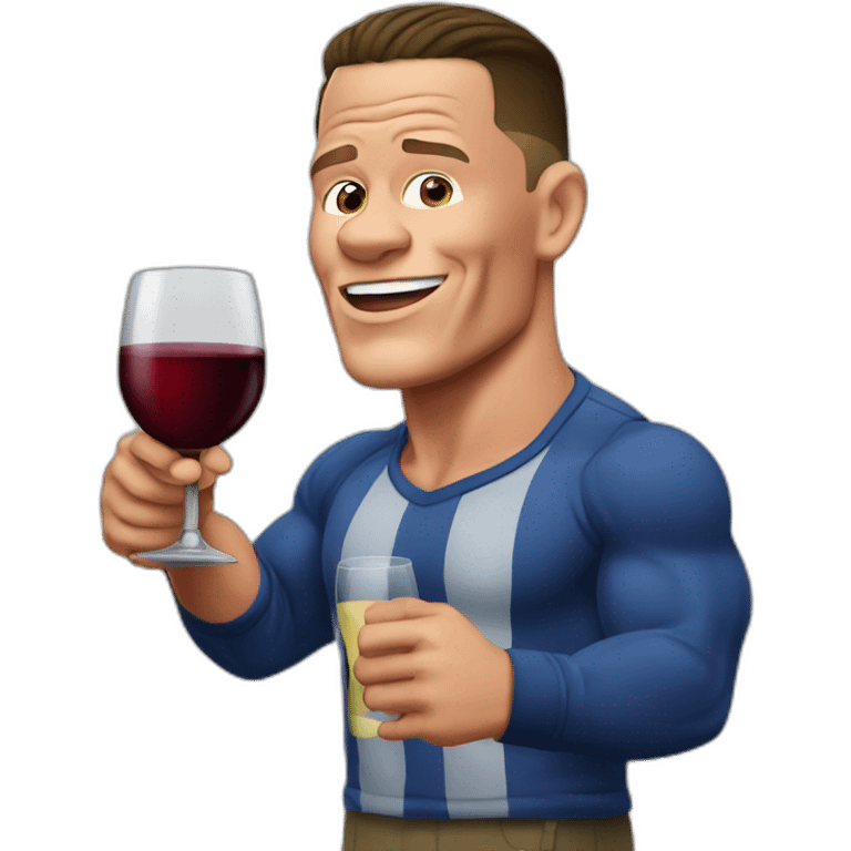 John Cena drinking wine emoji