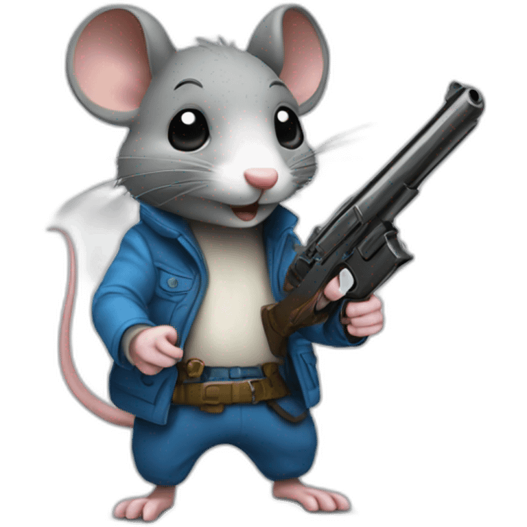 Un rat avec un pistolet emoji