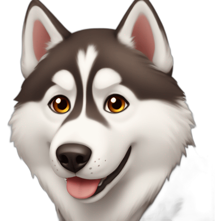 Husky Siberian red brown eyes smile  emoji