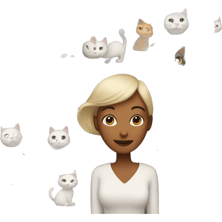 Woman with cats emoji