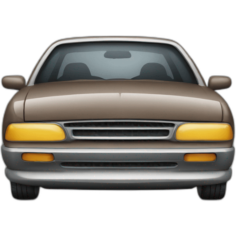 car with a sad mouth emoji