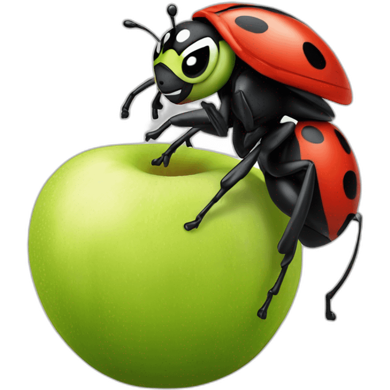 Miraculous ladybug sur une pomme emoji