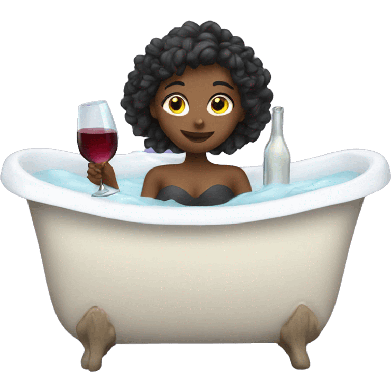 girl in bathtub full of wine holding a wine glass  emoji