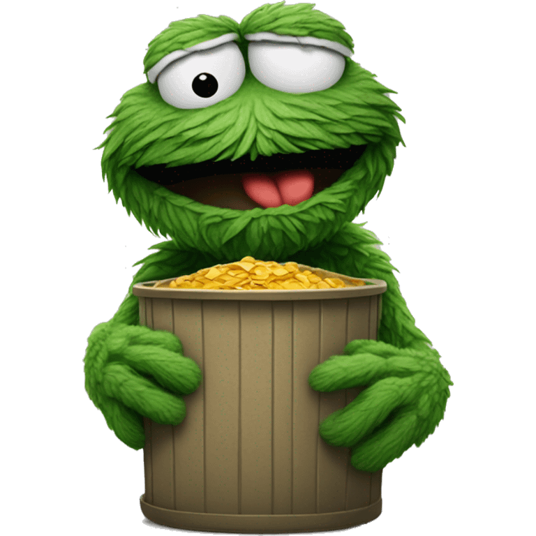 oscar the grouch shrugging like michael jordan emoji