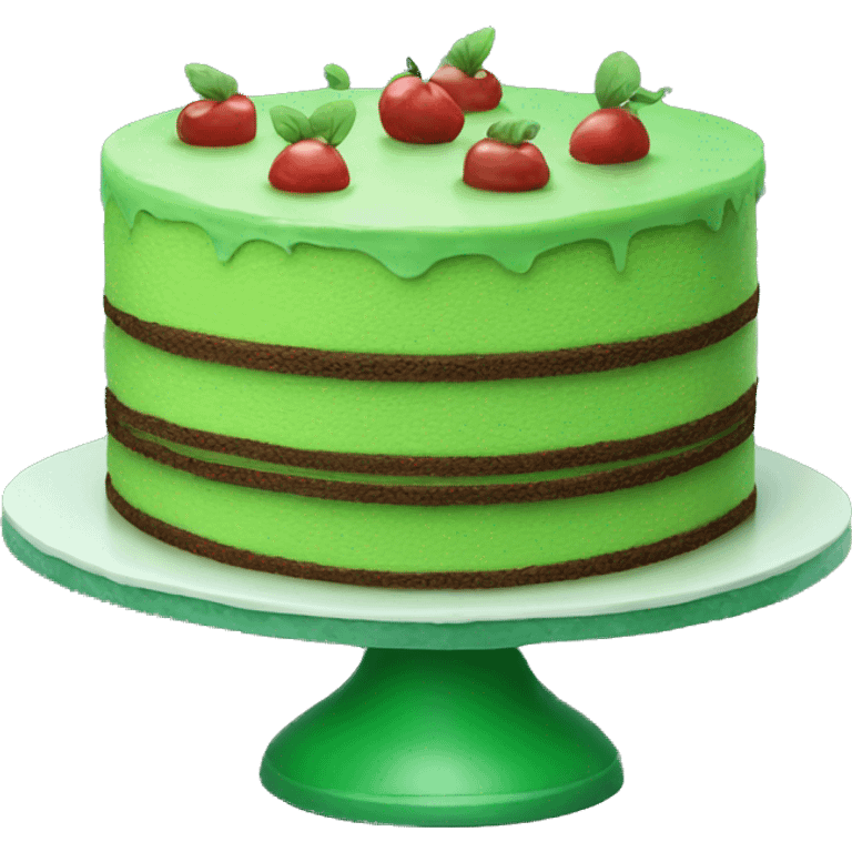 Realistic green layered cake emoji