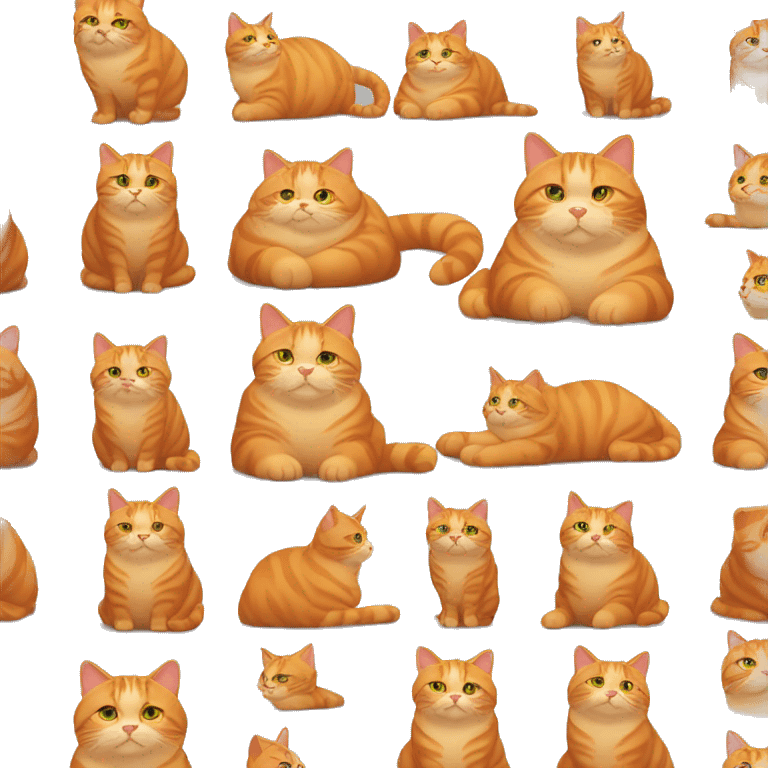 Obese orange tabby cat emoji