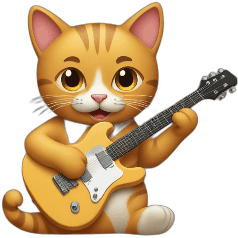 cat playing guitare emoji