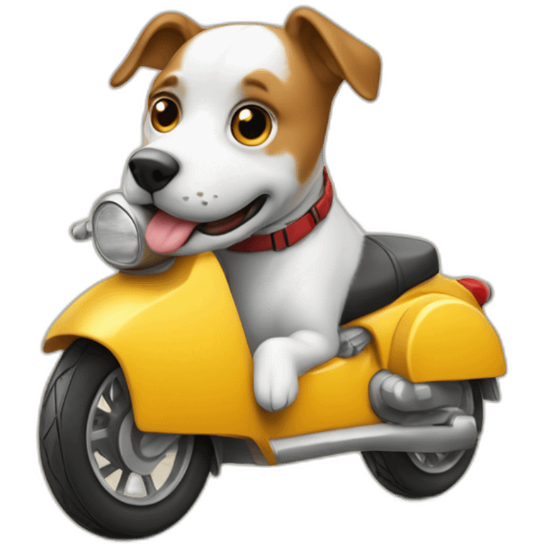 Chien sur une  moto emoji