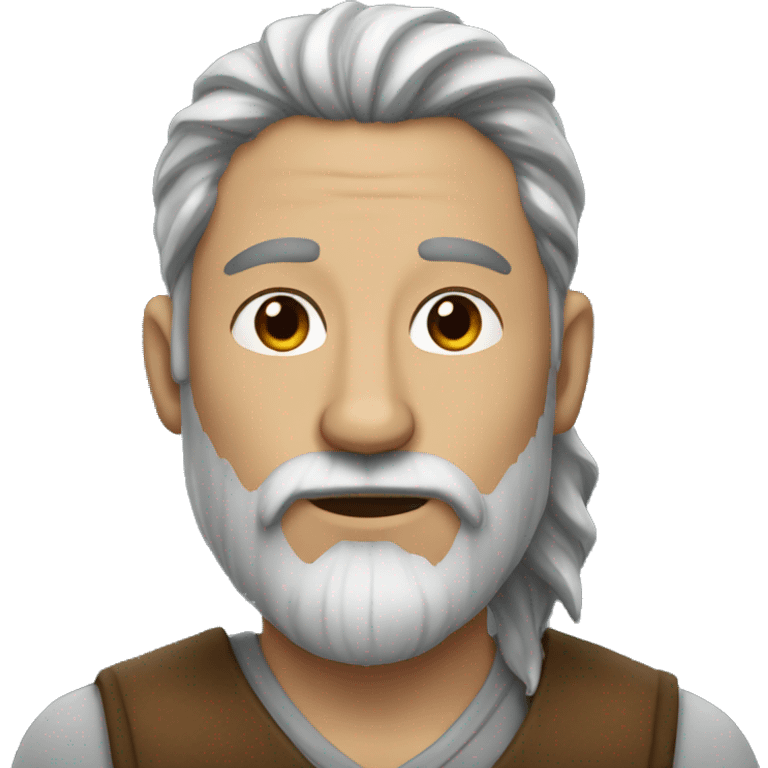 a man who is also half wolf with a brown beard and long hair emoji