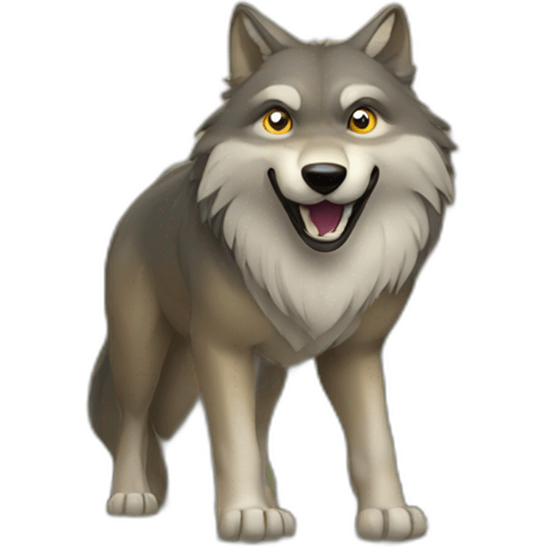 wolf entering a portal -hi res emoji