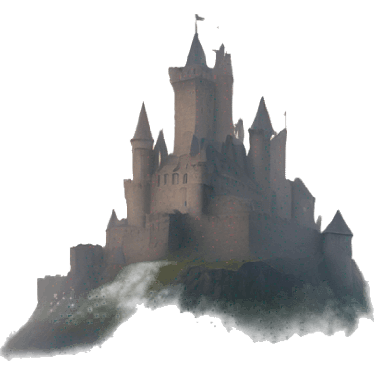 a castle behind thick fog  emoji