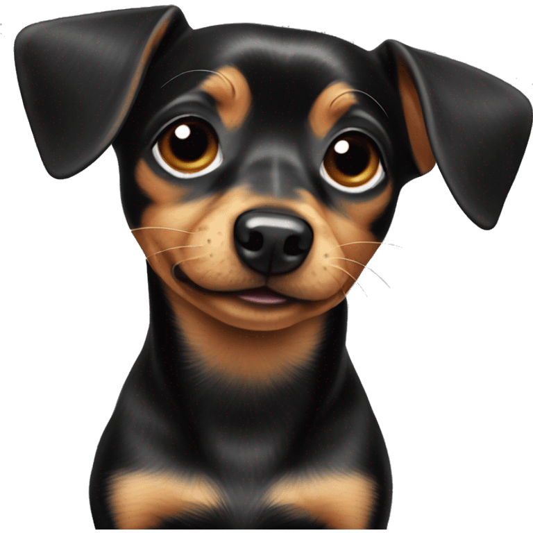 cute black chiweenie ￼ emoji