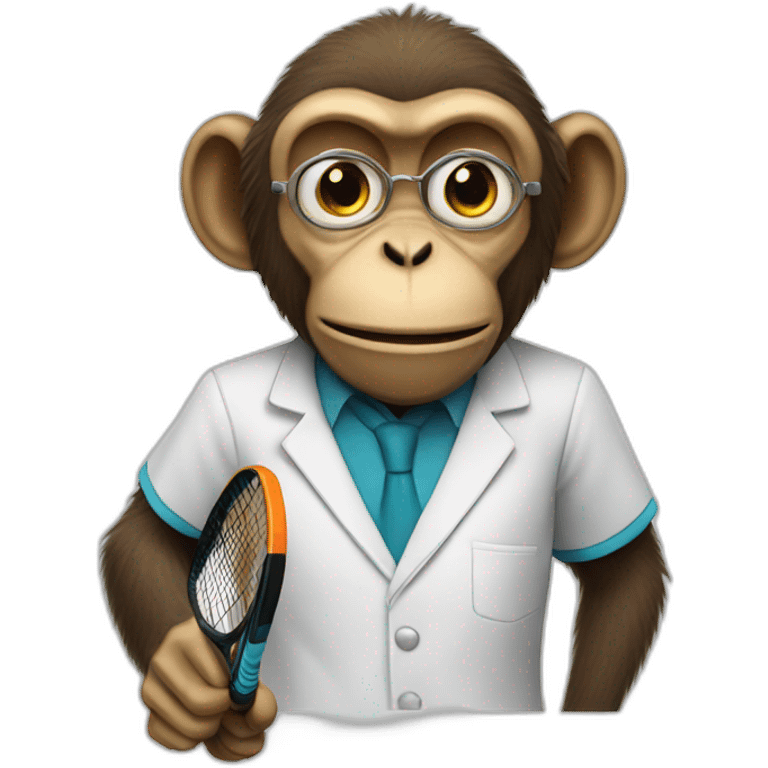 monkey professor playing tennis emoji