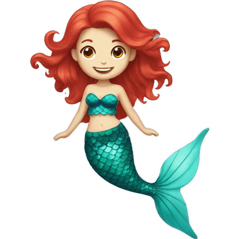 mermaid with red hair smiling emoji