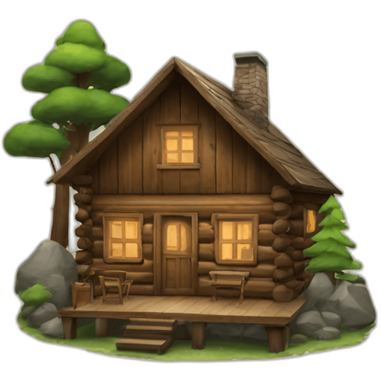 cabin in woods emoji