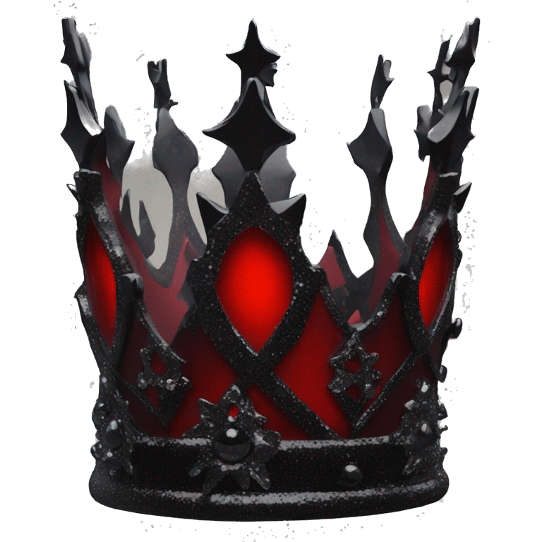 red and black gothic glittery crown emoji