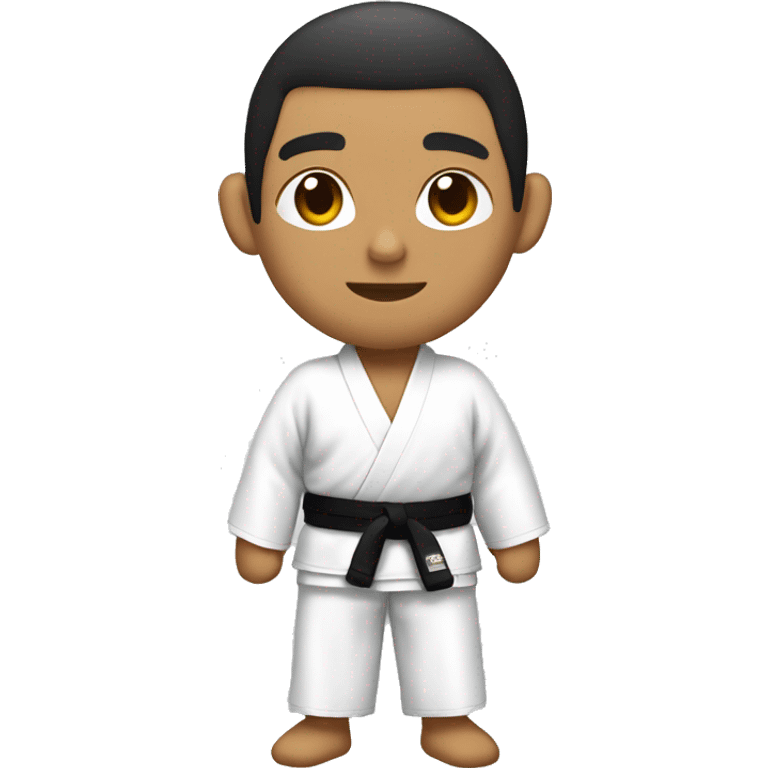 Latino man wit jujitsu kimono and a white belt emoji