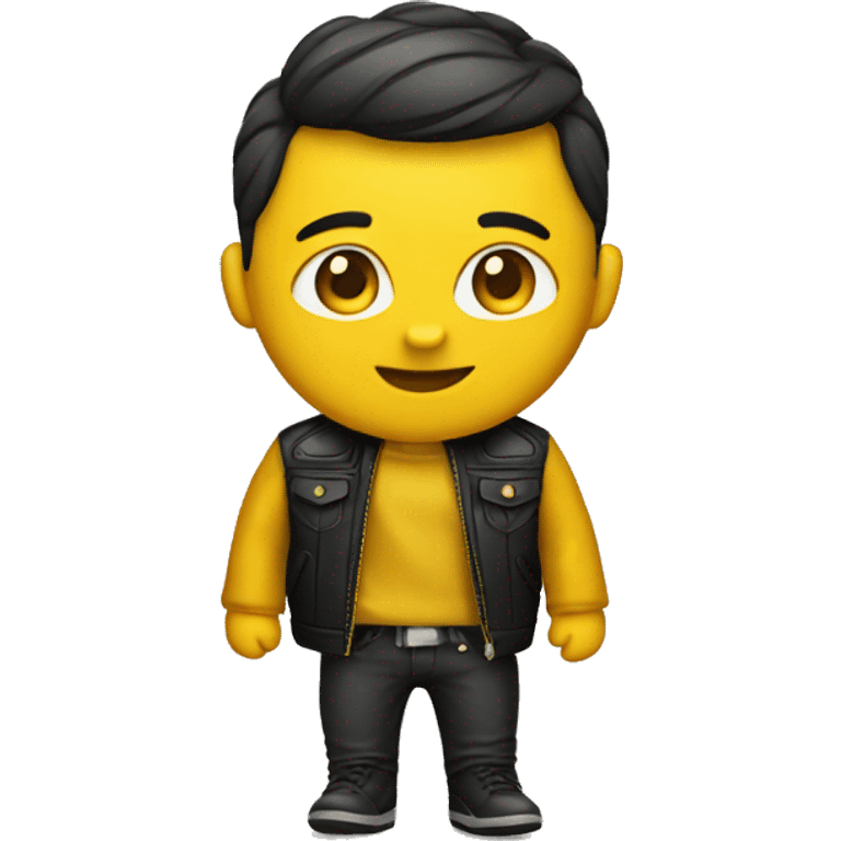 yellow emoji wearing leather jacket emoji