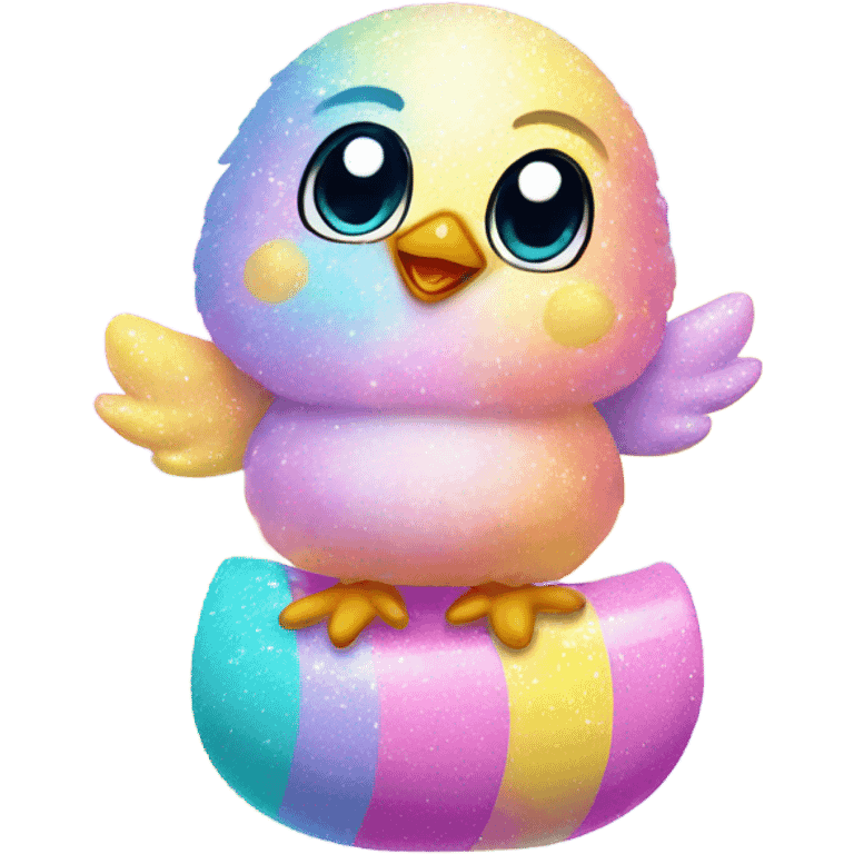 Lisa frank pastel sparkle easter chick emoji