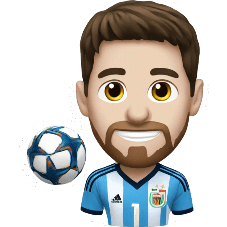 Lionel Messi with world cup emoji