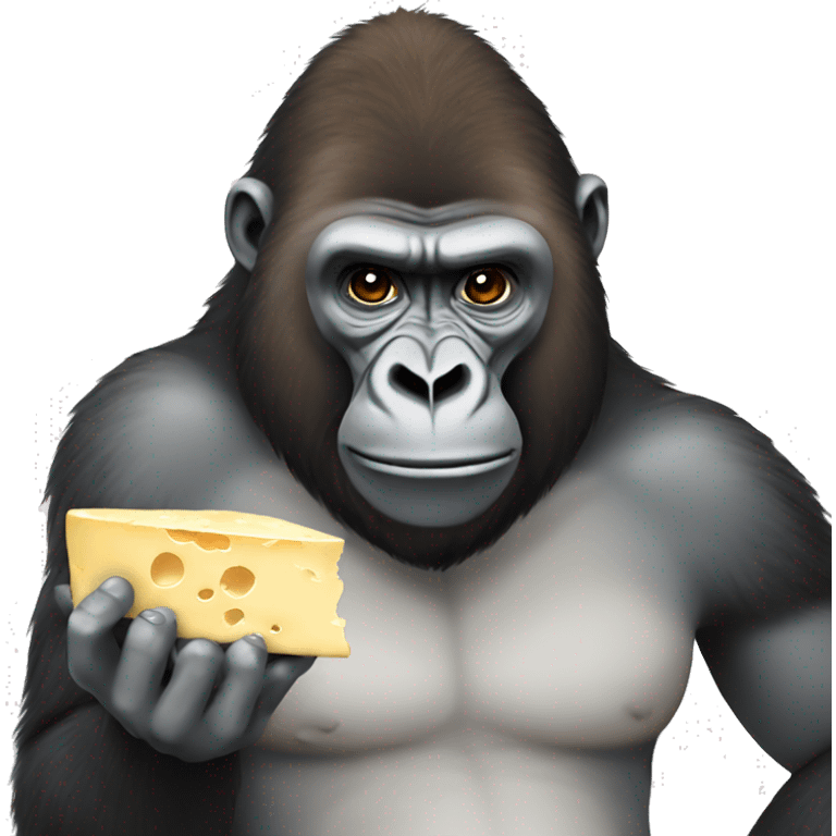 Gorilla eating cheese emoji