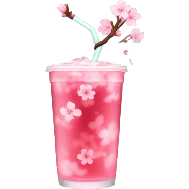 Cherry blossom ice tea emoji