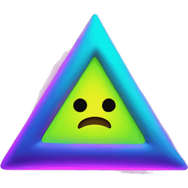 Triangle careful neon color with escamation inside emoji