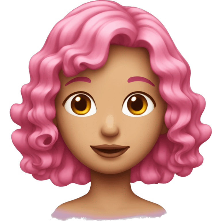 wavy pink hair girl emoji