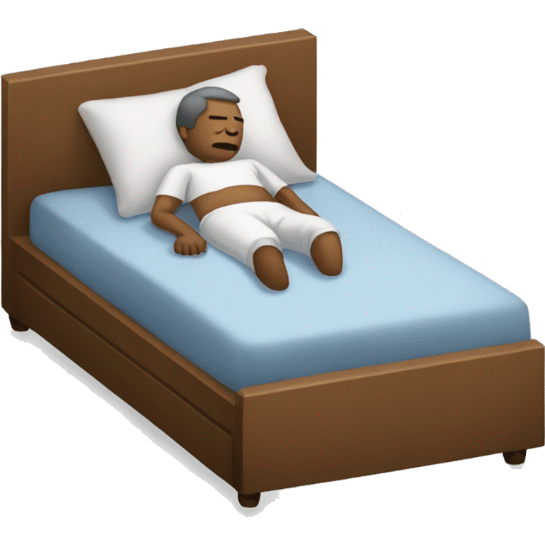 A sick man sleeping on bed emoji