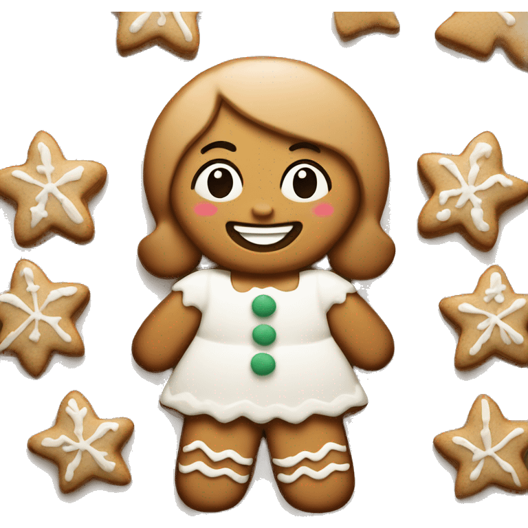 Gingerbread girl cookie emoji