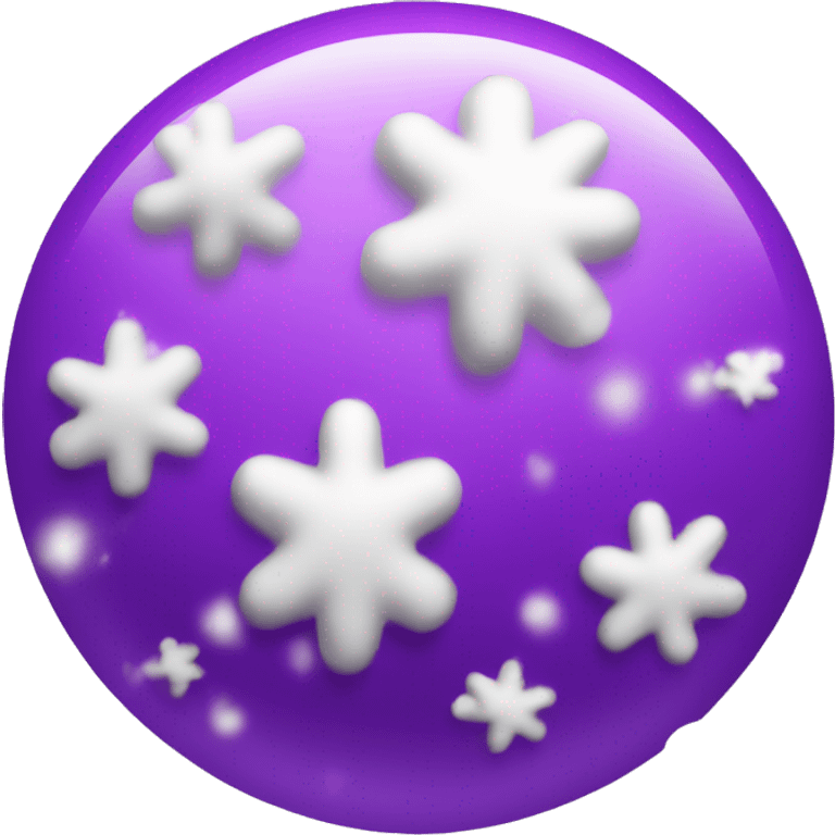 Sparkling glitter purple flat snow bank  emoji