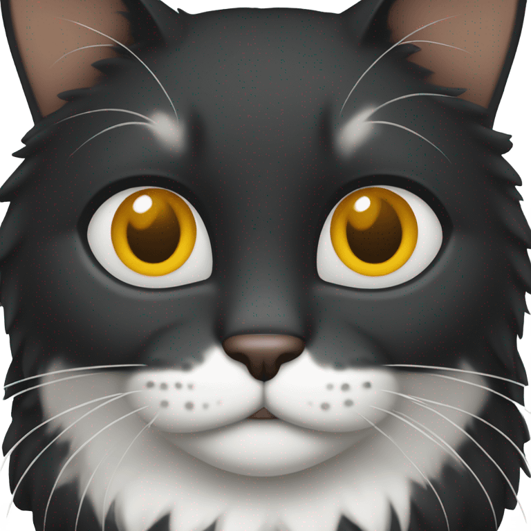 gato preto e branco gordo emoji