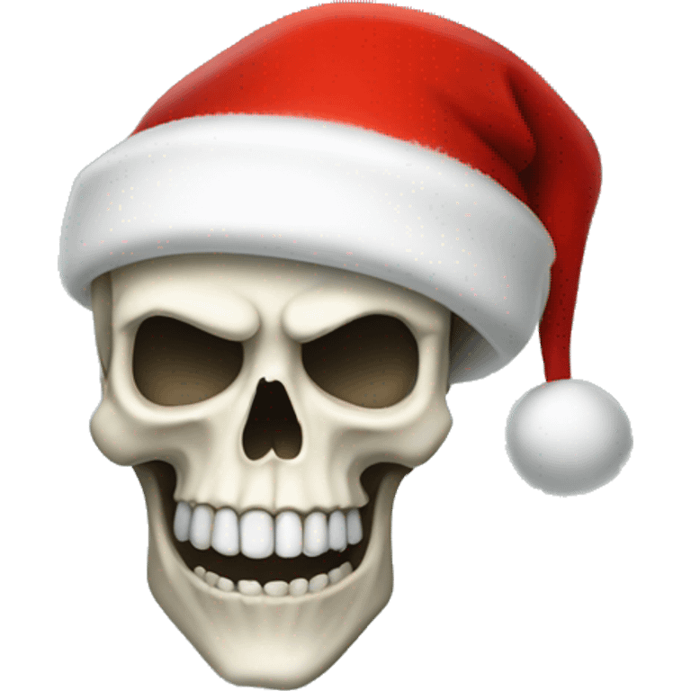 skull with white beard in christmas hat emoji