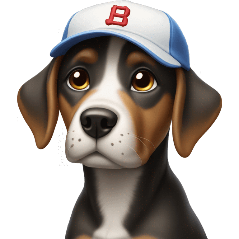 Dog with a baseball cap emoji