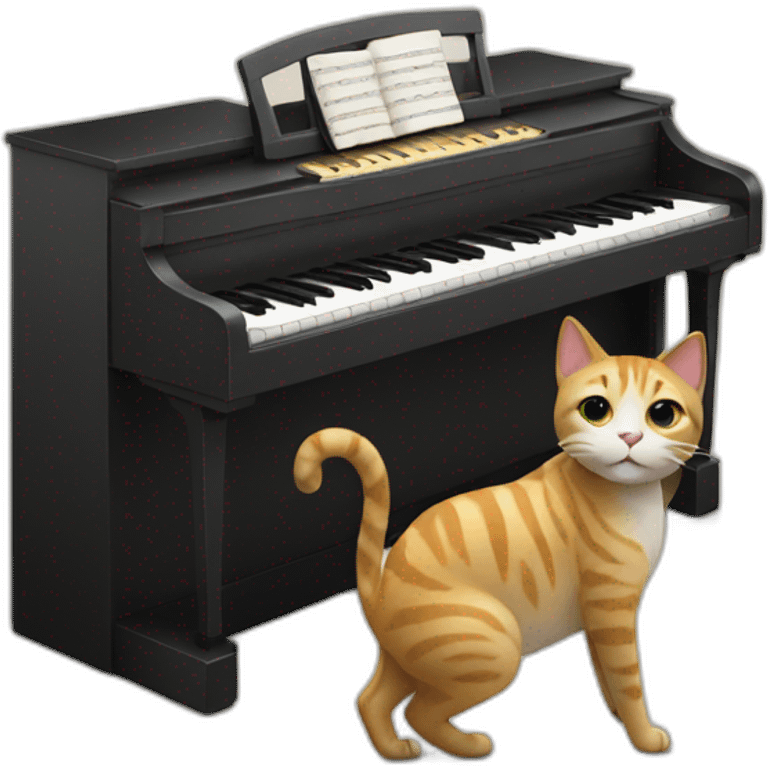 cat play piano emoji