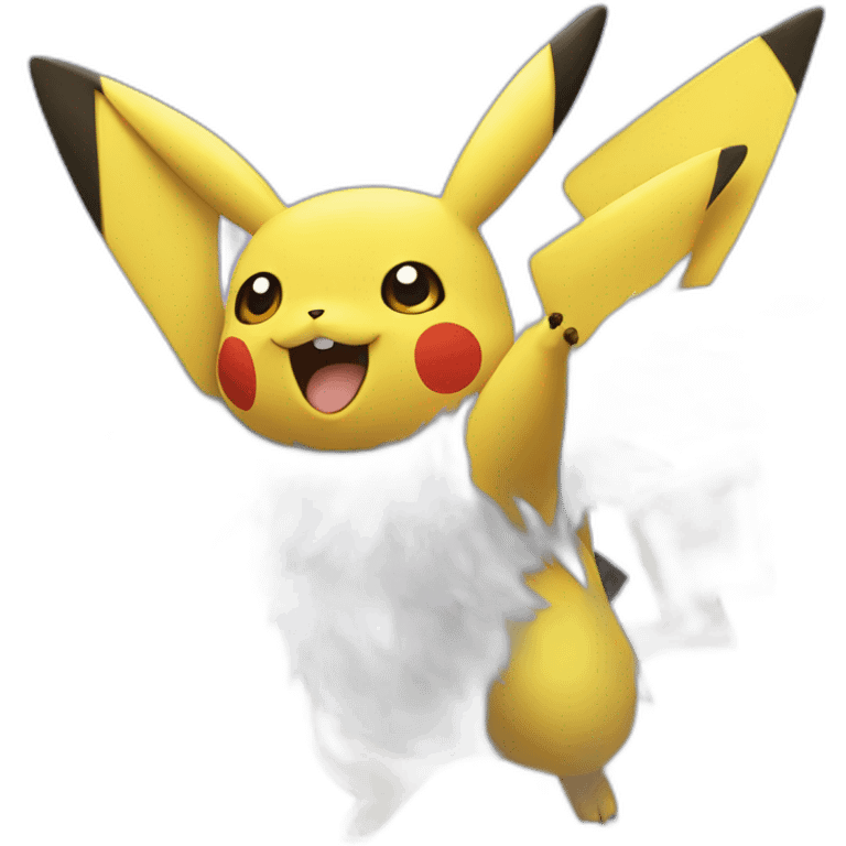 Pikachu with wings and skies emoji