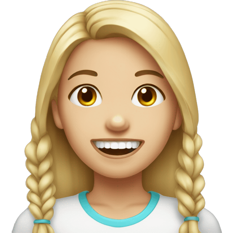 Girl with orthodontic braces  emoji