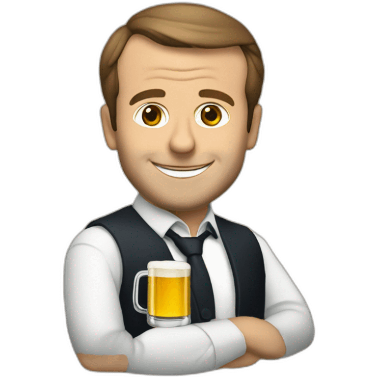 macron qui tient une biere emoji