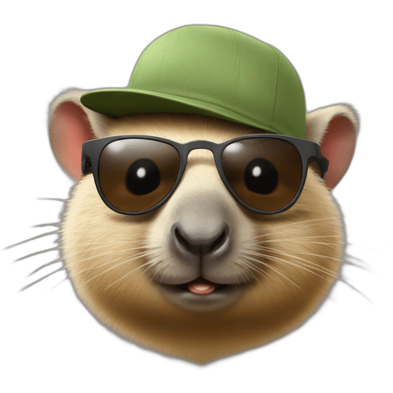 Wombat with sunglasses and a cap emoji